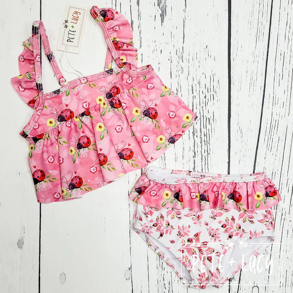 Pete + Lucy Sweet Ladybug Two-Piece Swim