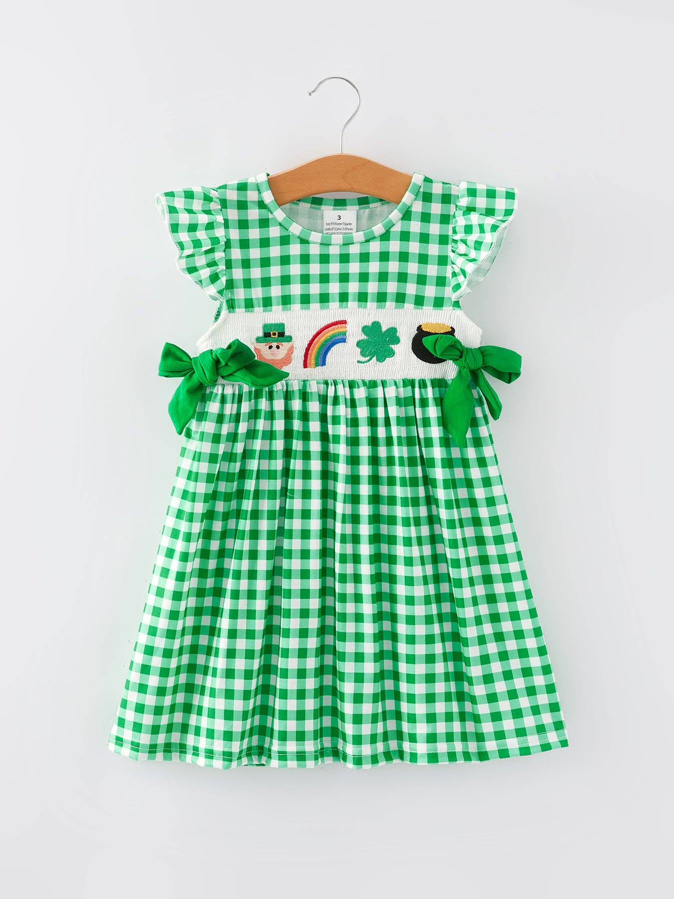 St. Patrick's Day Girls Smocking Embroidery Dress