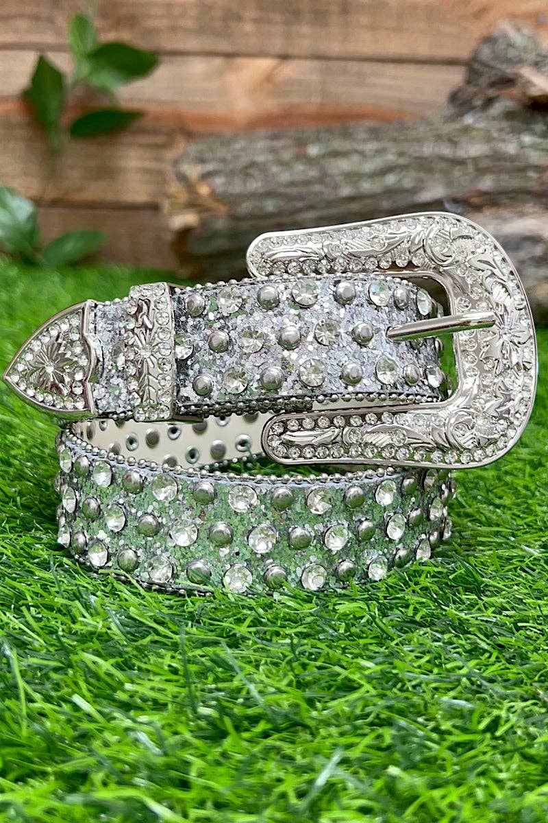 Silver RHINESTONE & GLITTERY BELT for Kids