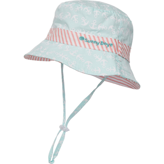 Sunny Dayz Anchor Reversible Bucket Hat - UPF 50+ (For Toddler Girls)