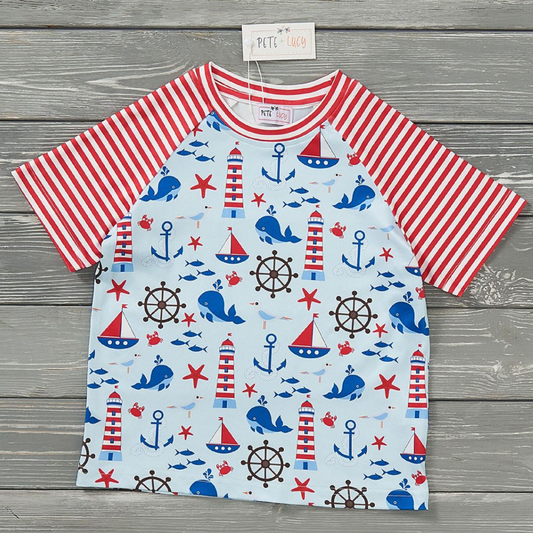 Pete + Lucy Anchors Away Short Sleeve Top