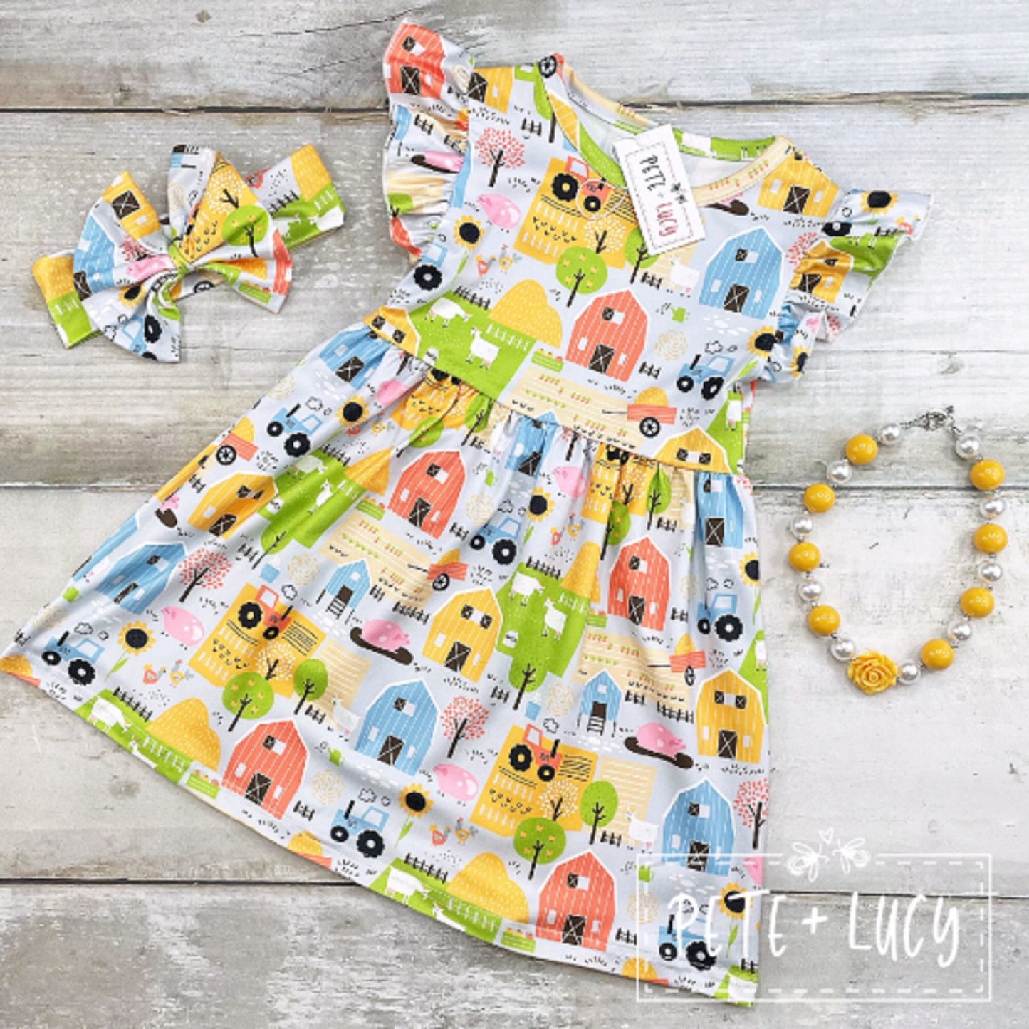 Pete + Lucy Around The Farm Short Sleeved Dress