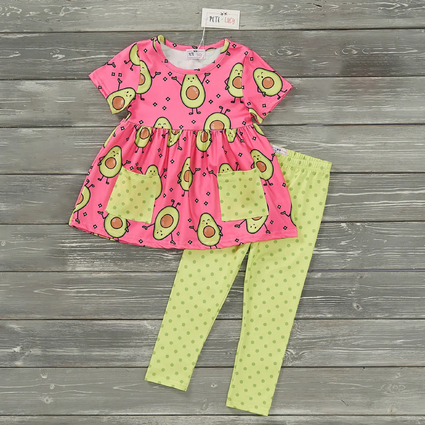 Pete + Lucy Adorable Avocado Pant Set