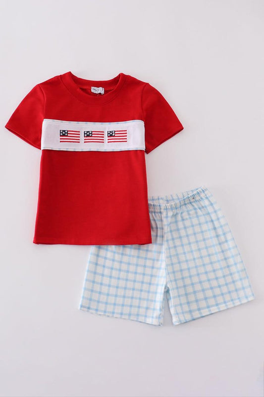 Flag Patriotic Boys Short Set