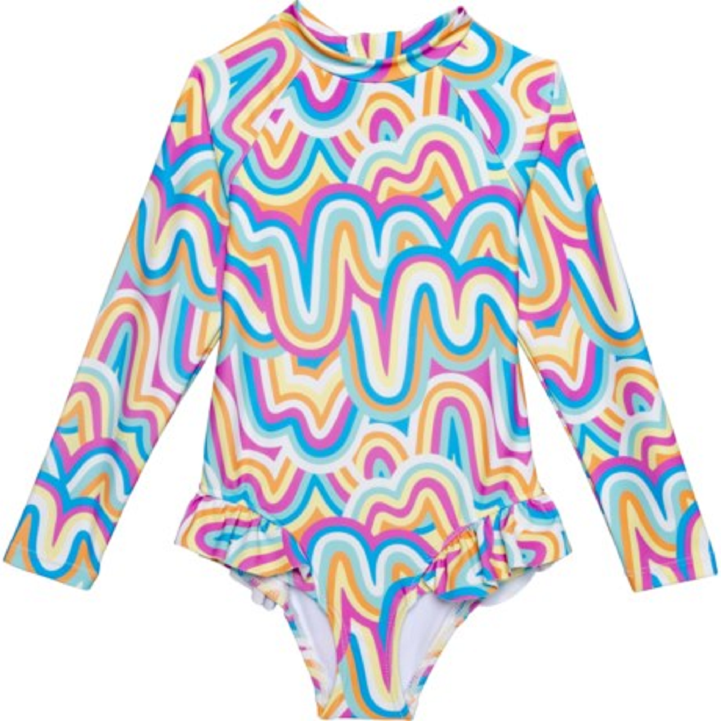 Banana Boat Groovy Toddler Girls One-Piece Swimsuit - UPF 50+, Long Sleeve