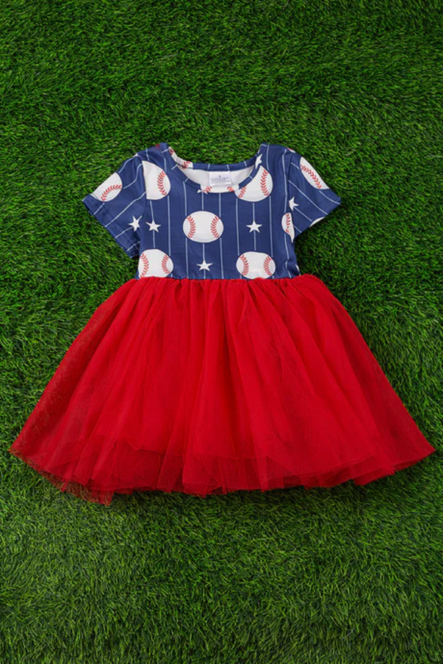 Red, White & Blue Baseball Tutu Dress