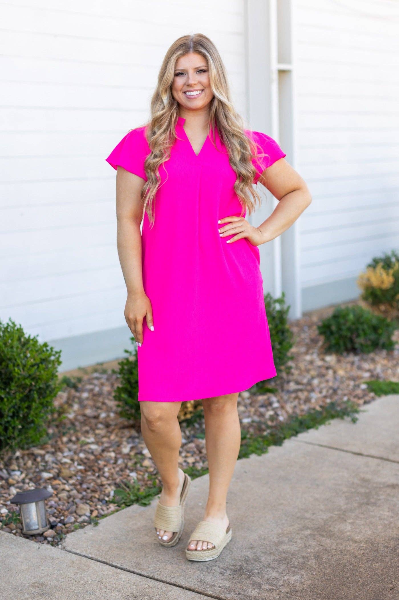 The Nicole Dress, Hot Pink: Pink
