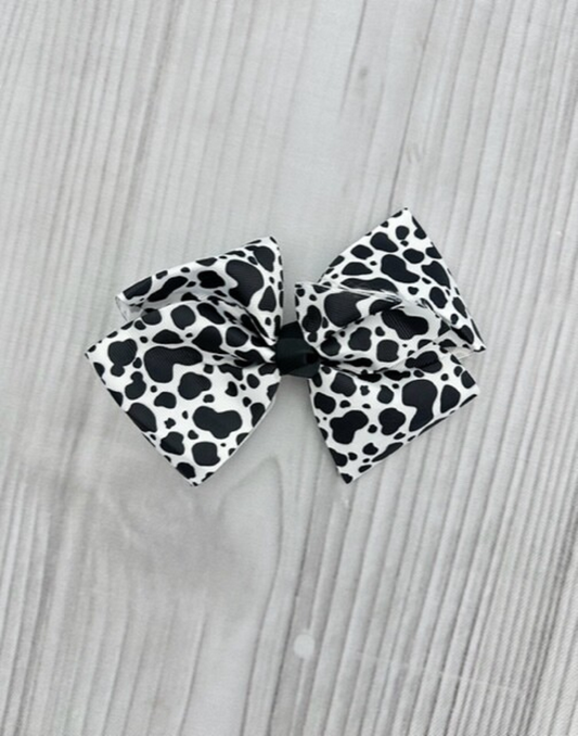 Black & White Cow Print Bow