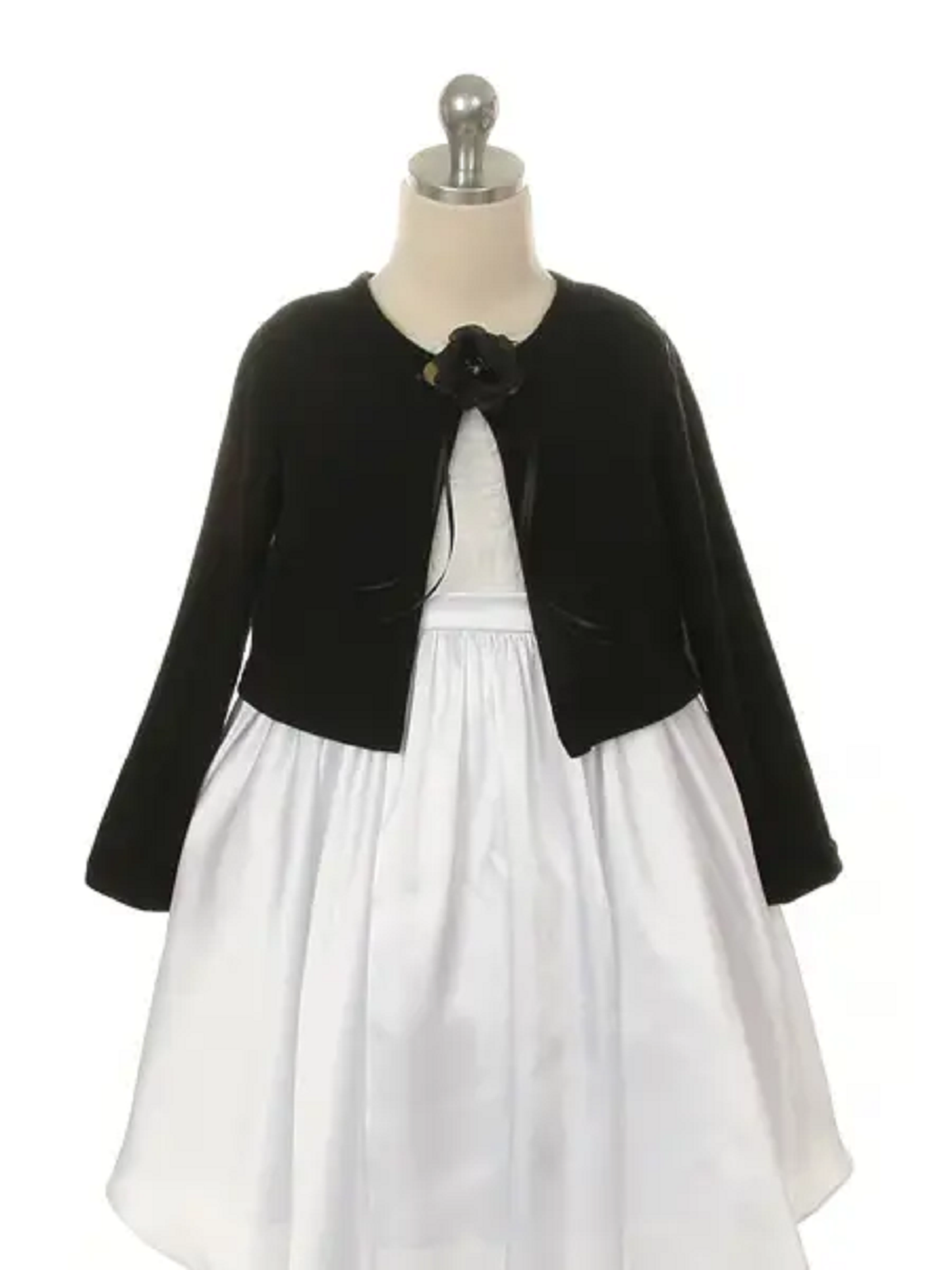 Girls Plain Black Fleece Bolero/Shrug