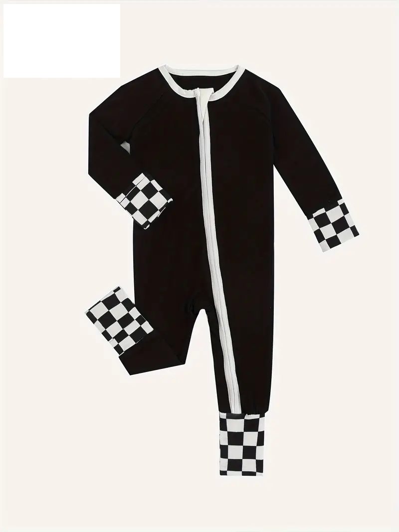 Baby Black Checkered Romper