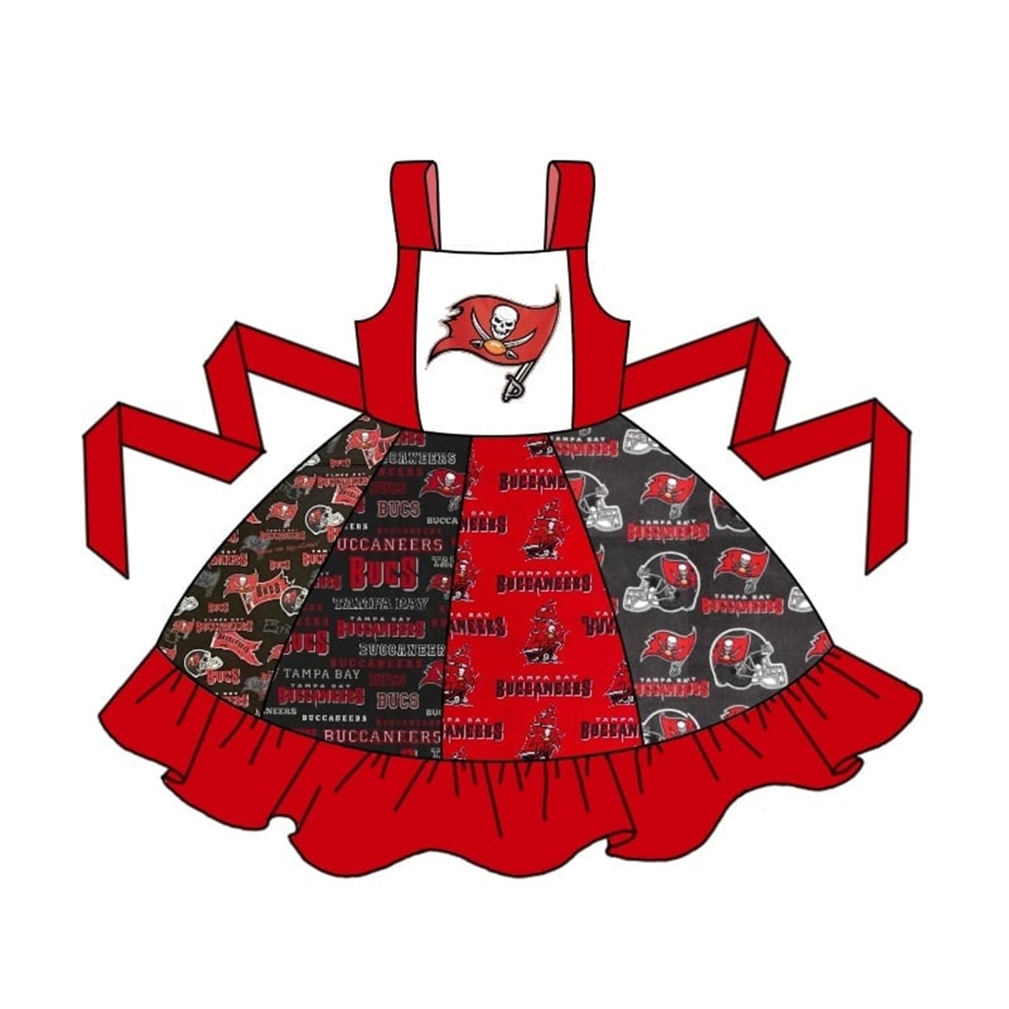 Tampa Bay Buccaneers Girls Short Sleeve Twirl Dress