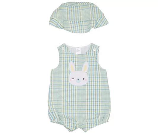 Baby Boys 2-pc. Bunny Romper + Hat Set