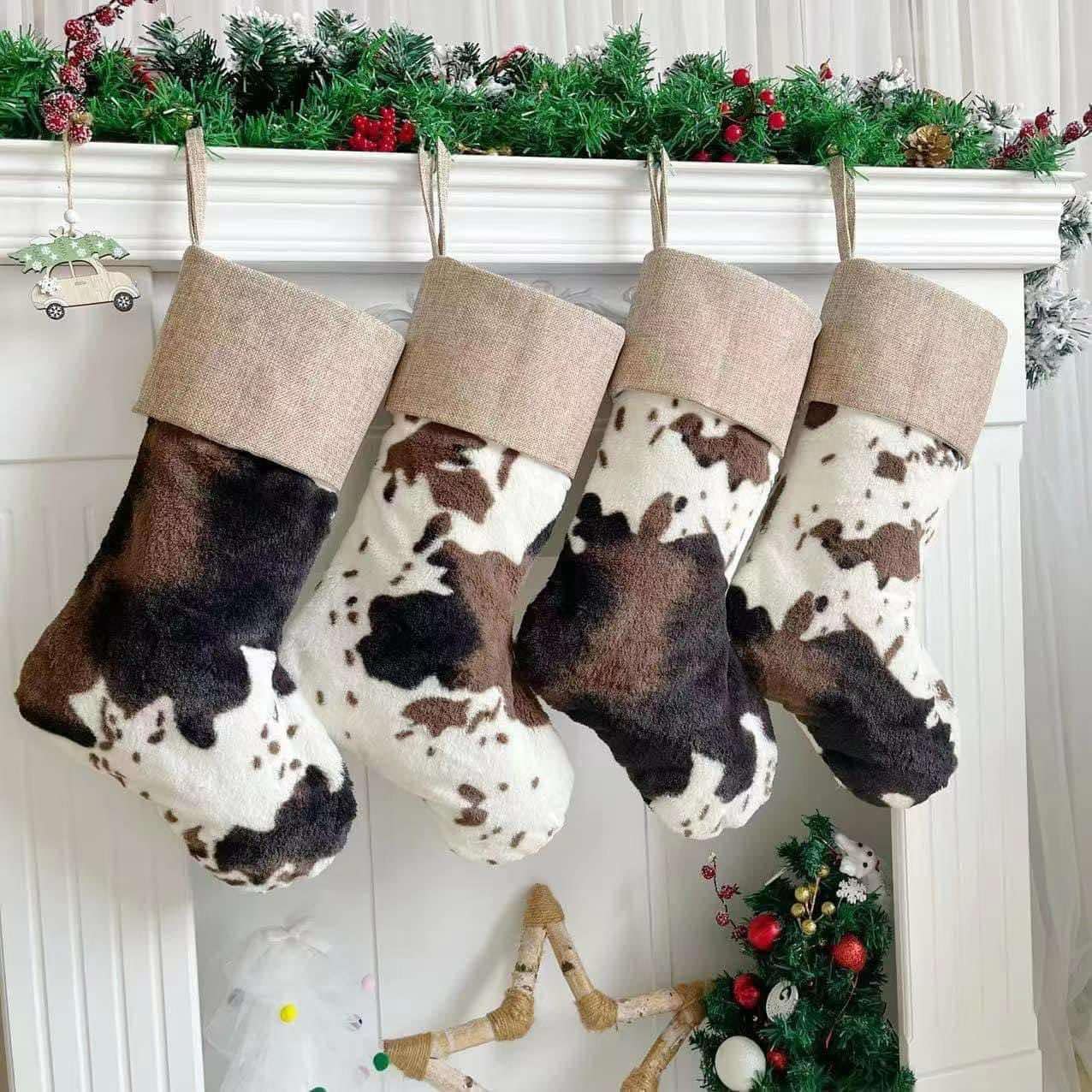 Burlap Topped Christmas Stocking