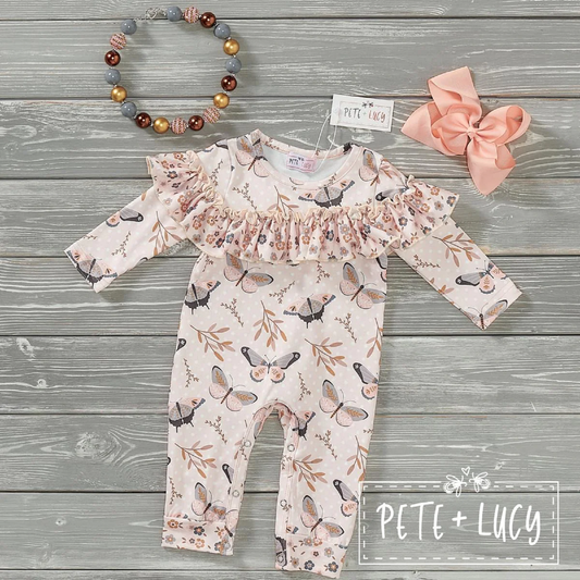 Pete + Lucy Fall Butterflies Romper