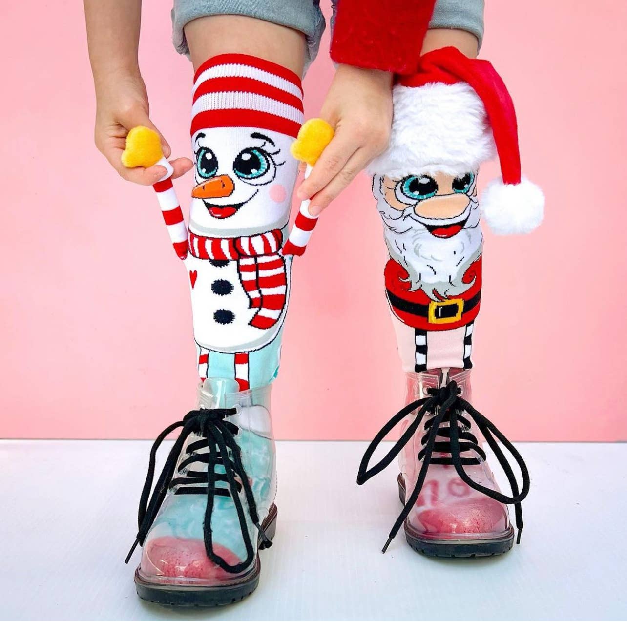 SANTA & SNOWMAN SOCKS: Toddler Age 3 - 5