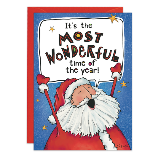 Santa Most Wonderful Time Christmas Card