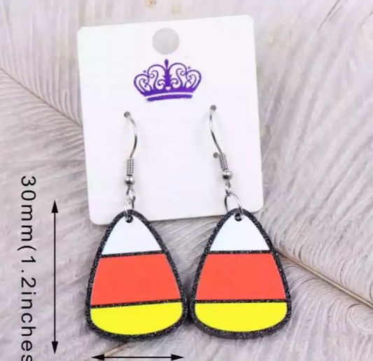 Candy Corn Acrylic Earrings