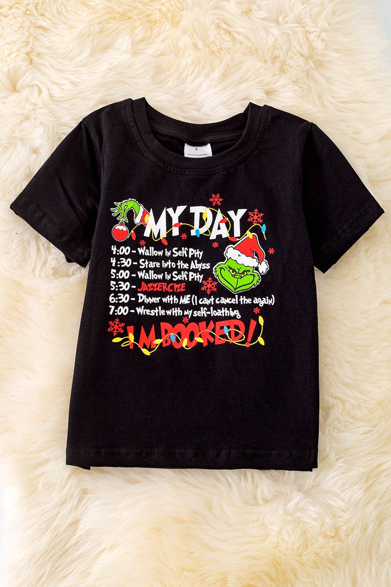 My Day Mean Guy Black Christmas Tshirt