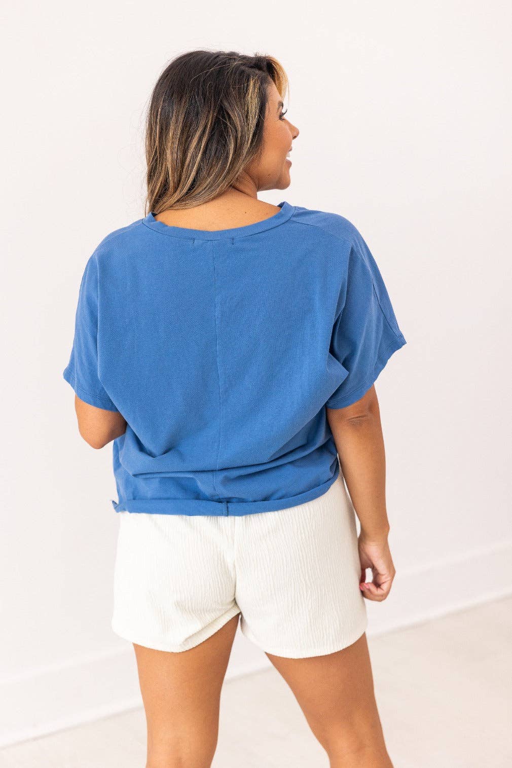 USA Flag Glitter Stars Top: Blue