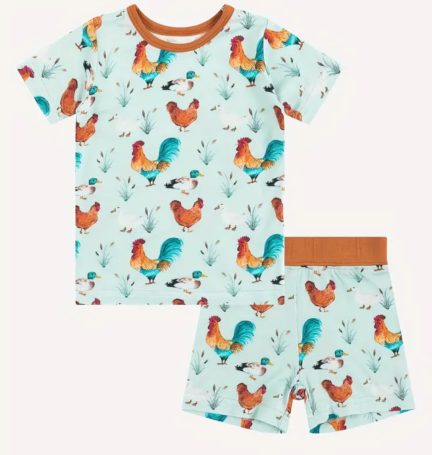 Chicken Short Sleeve Bamboo Loungewear