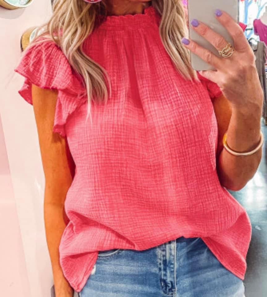 Coral Short Sleeve Top