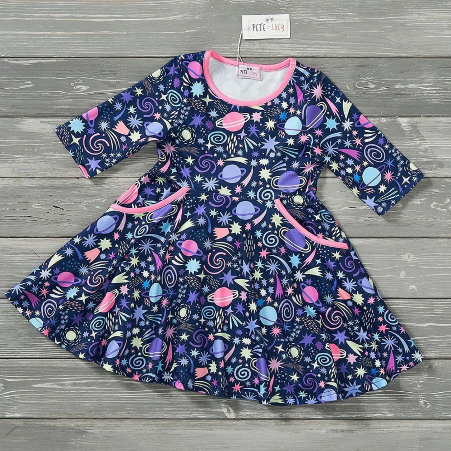 Pete + Lucy Cosmic Cutie 3/4 Sleeve Dress