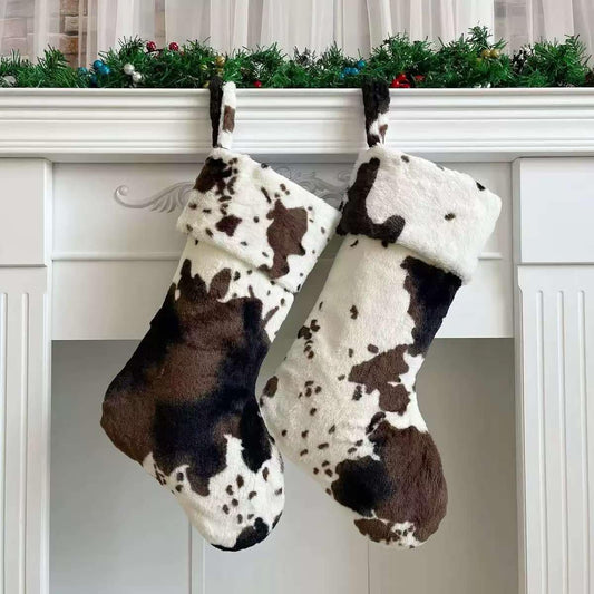 Cow Print Christmas Stocking