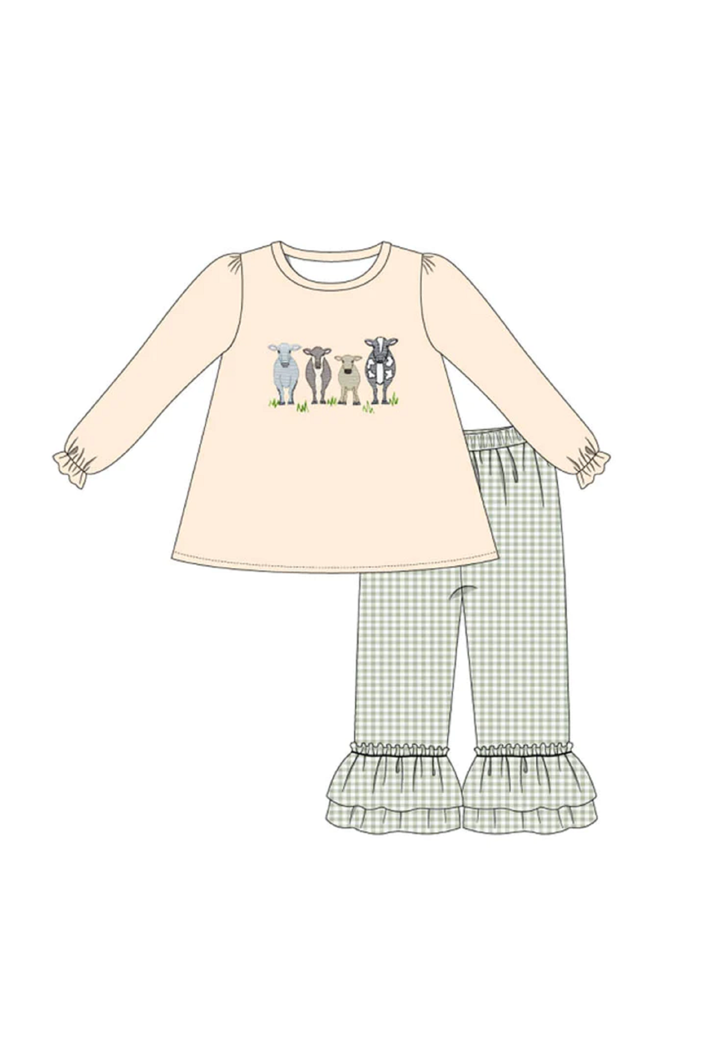 Moo Cow Long Sleeve Two Piece Set