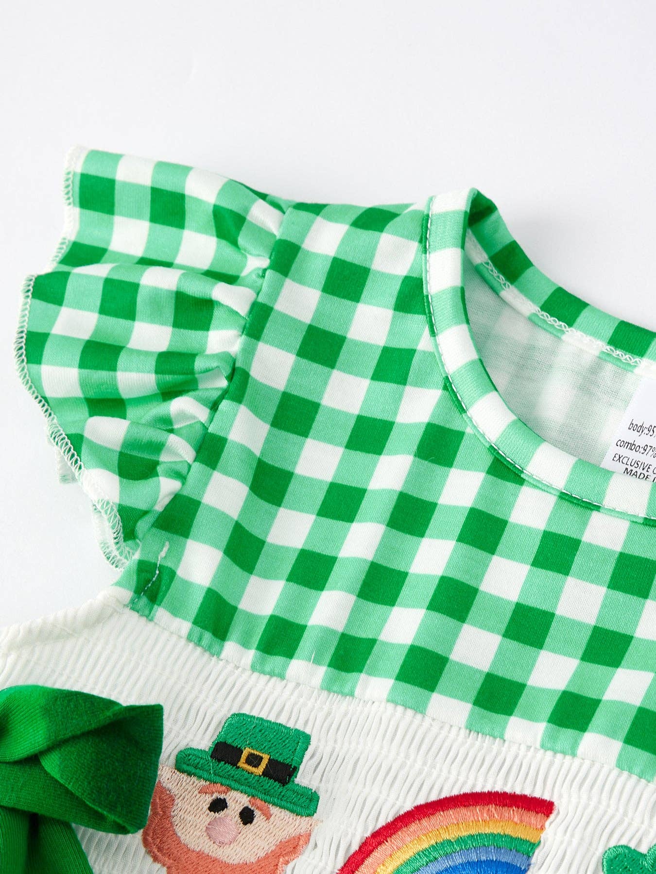 St. Patrick's Day Girls Smocking Embroidery Dress