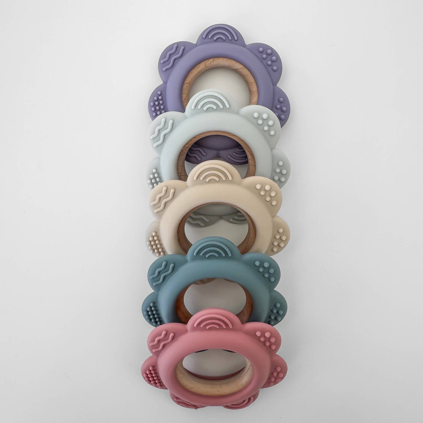 Garden Party Teether Collection - Flower: Gray
