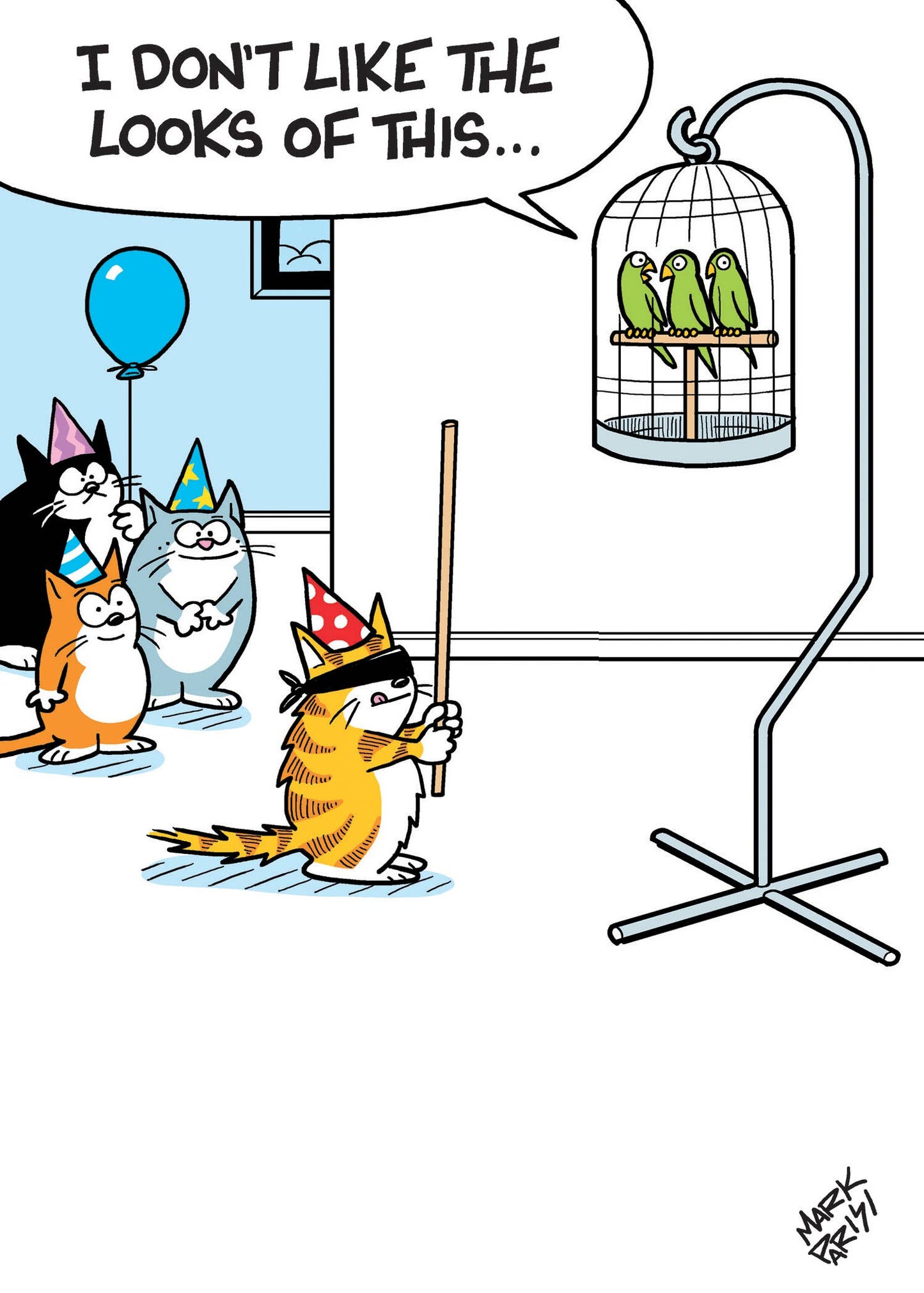 Bird Piñata Birthday Card