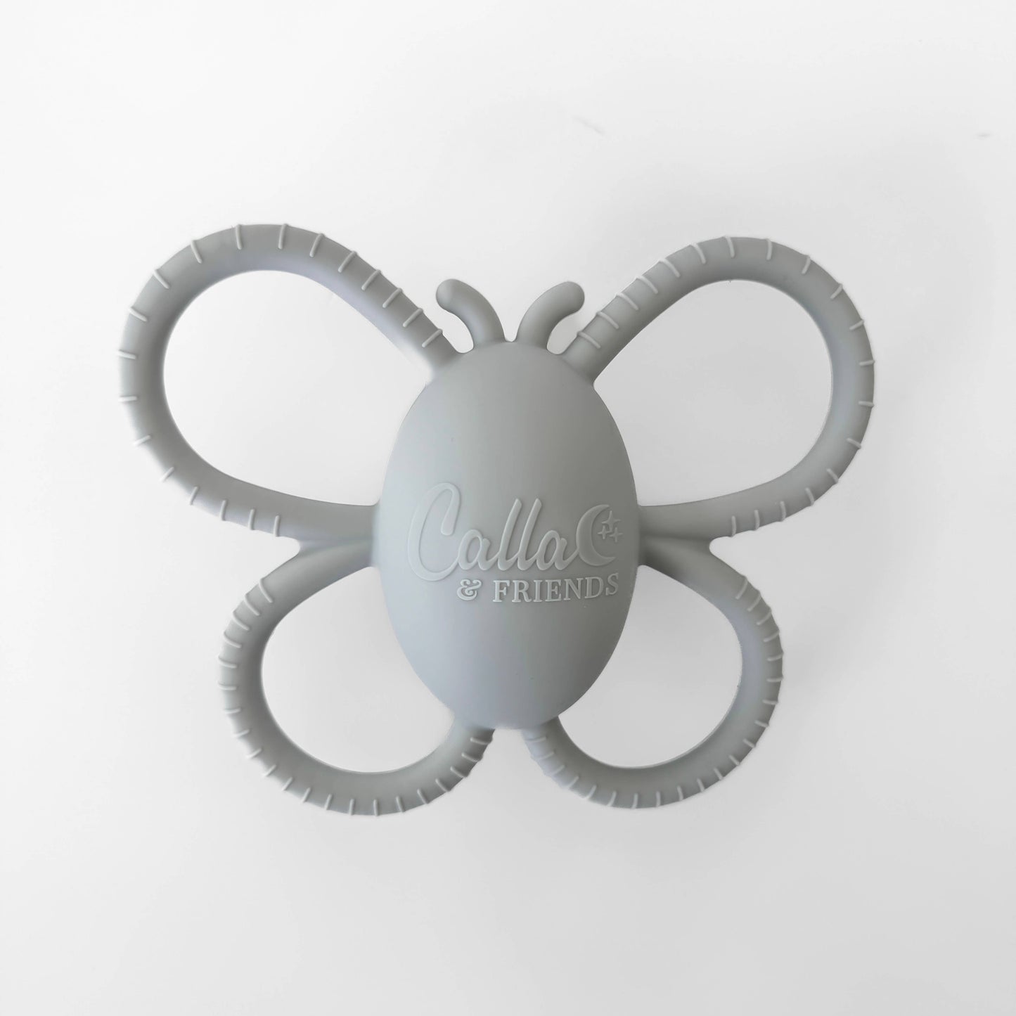 Garden Party Collection - Butterfly Rattle Teether: Whisper Gray