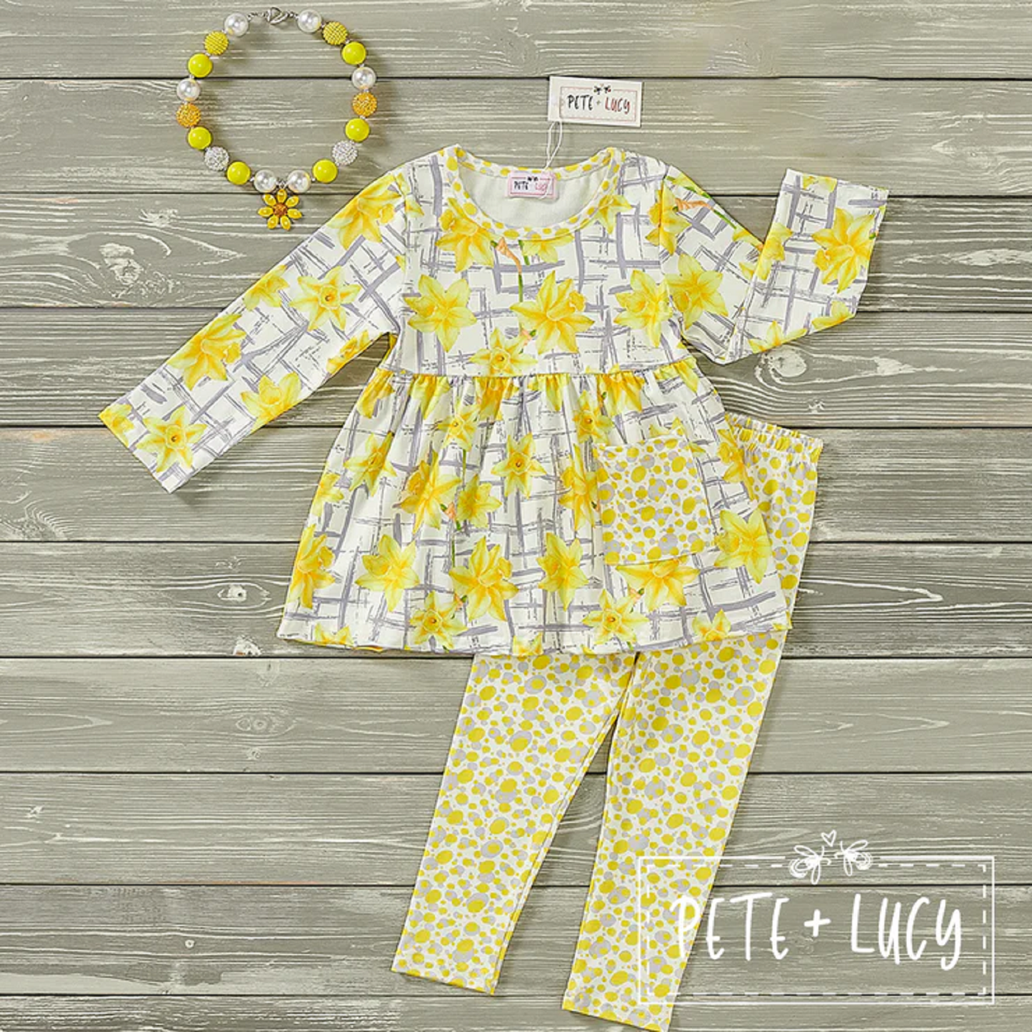 Pete + Lucy Daffodil Party Pant Set