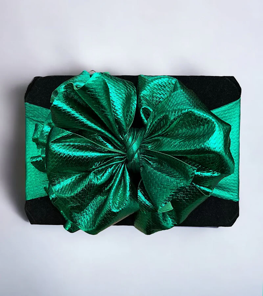 Metallic Dark Green Tassel Headband
