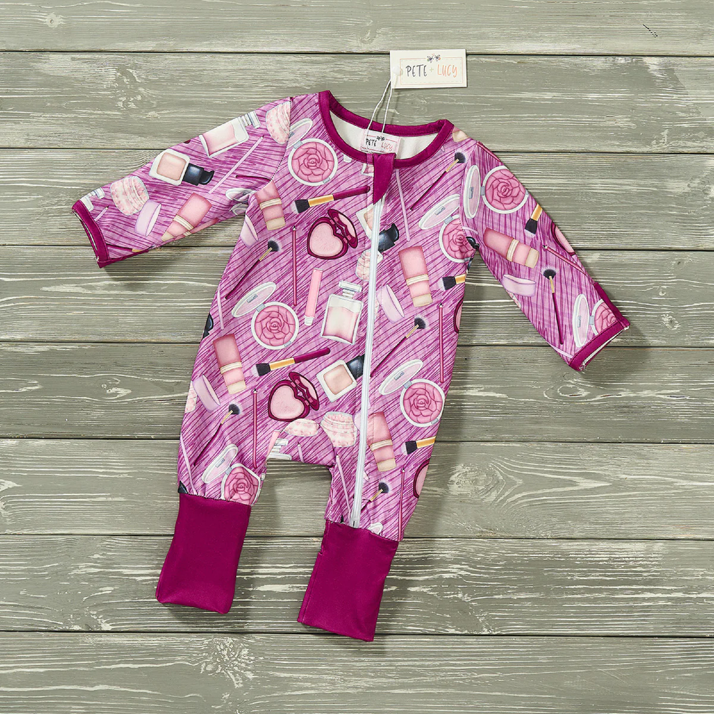 Pete + Lucy Delilah Long Sleeve Zip Up Romper