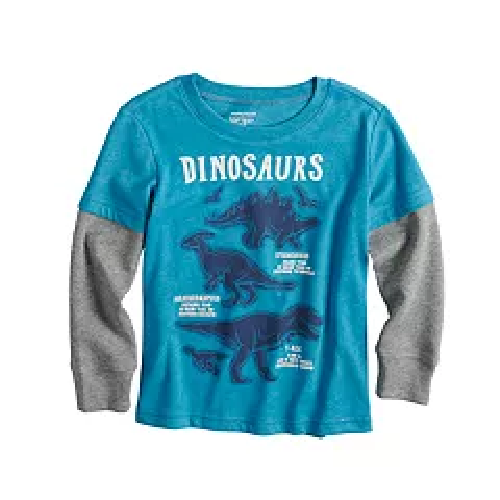 Toddler Boy Jumping Beans® Thermal Sleeve Softest Graphic Dino Tee