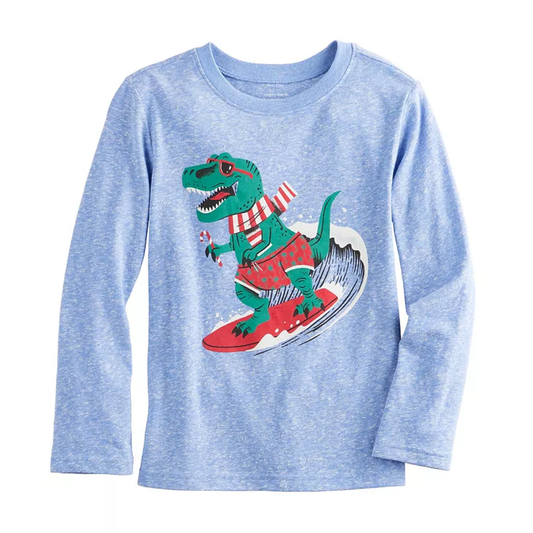 Jumping Beans Christmas Dino Long Sleeve Tshirt