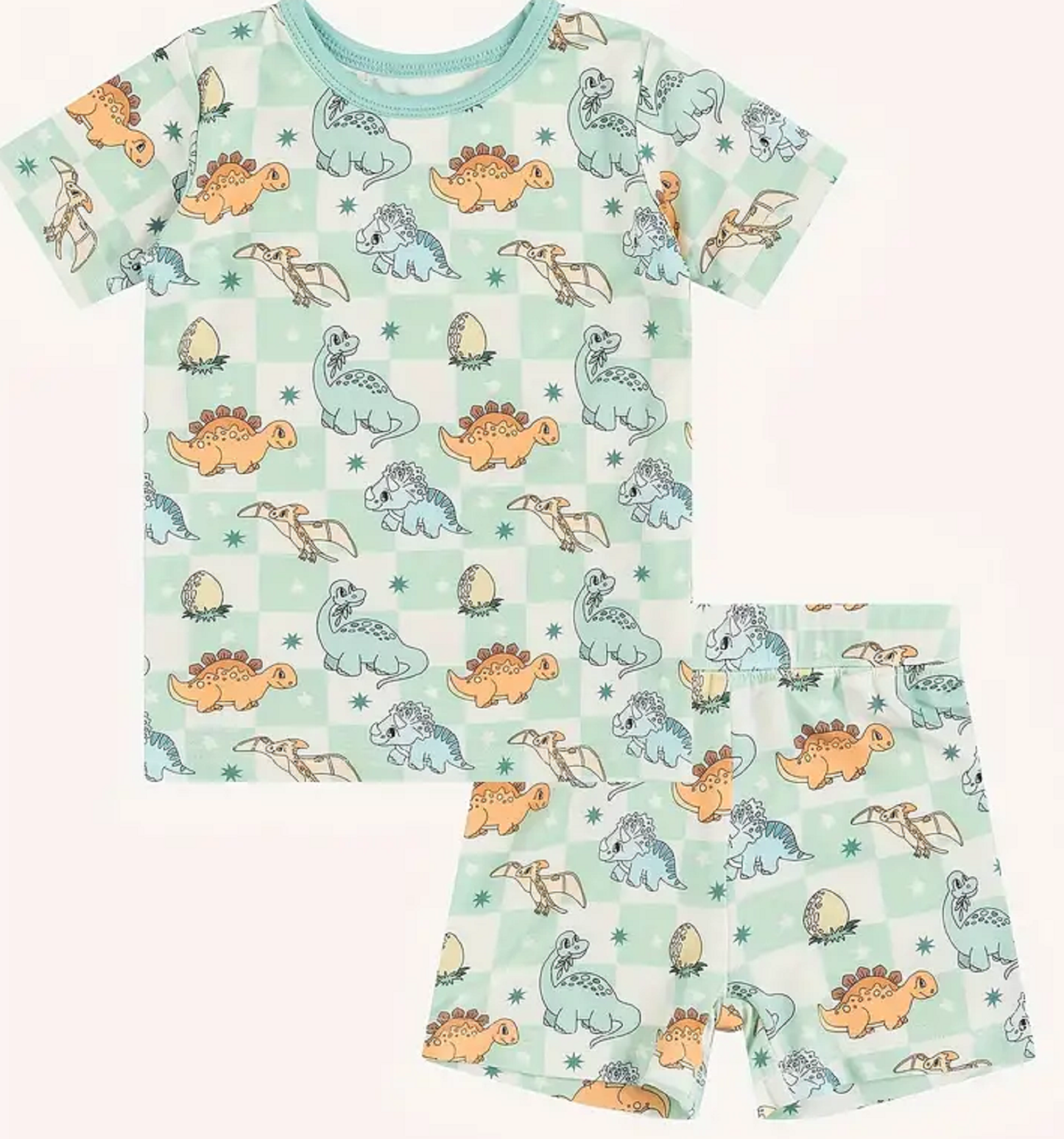 Dino Short Sleeve Short Set Bamboo Loungewear