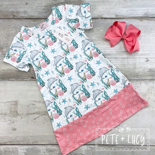 Pete + Lucy Dolphin Days Short Sleeve Dress