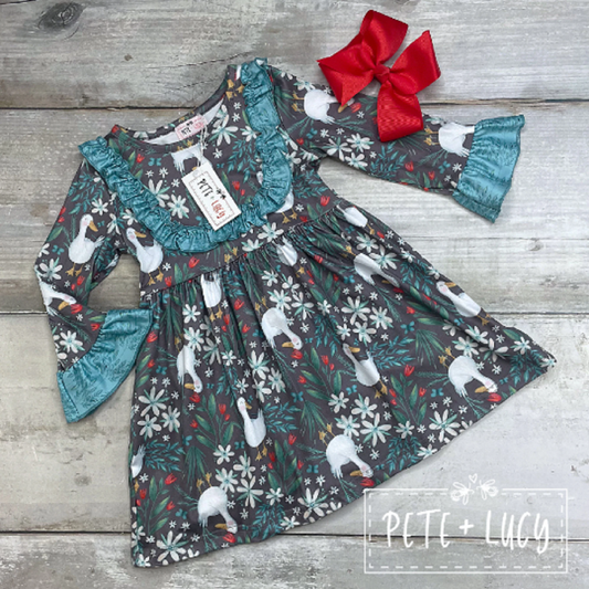 Pete + Lucy Duck Duck Goose Long Sleeve Dress