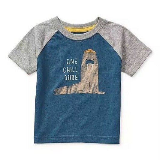 Okie Dokie Baby Boys Walrus Crew Neck Short Sleeve Graphic T-Shirt