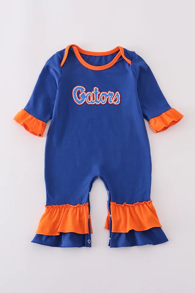 Go Gators Long Sleeve Girls Romper