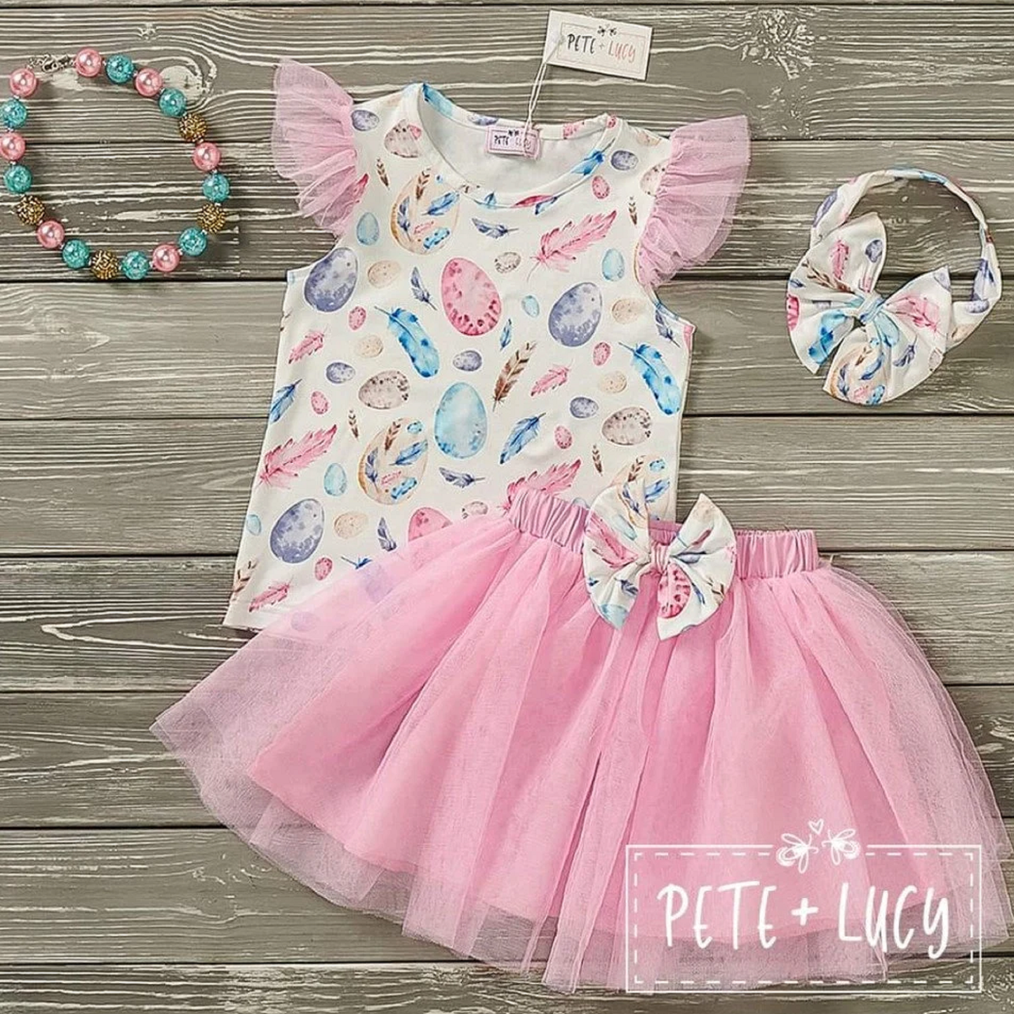 Pete + Lucy Easter Egg Festival Tulle Two-Piece Skirt Set