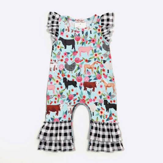 Farm Floral Baby Romper