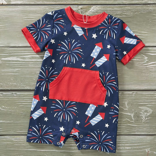 Pete + Lucy Fire Cracker Fizz Boy Romper