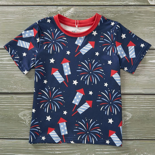 Pete + Lucy Fire Cracker Fizz Short Sleeved Top