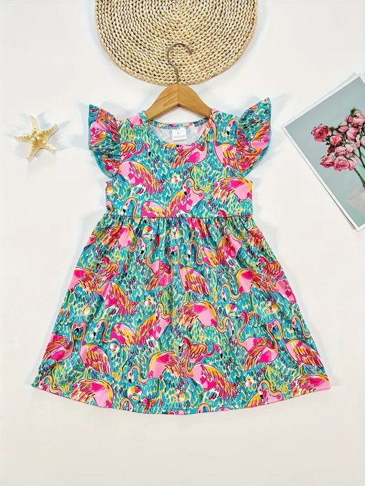 Flamingo Short Sleeve Dress