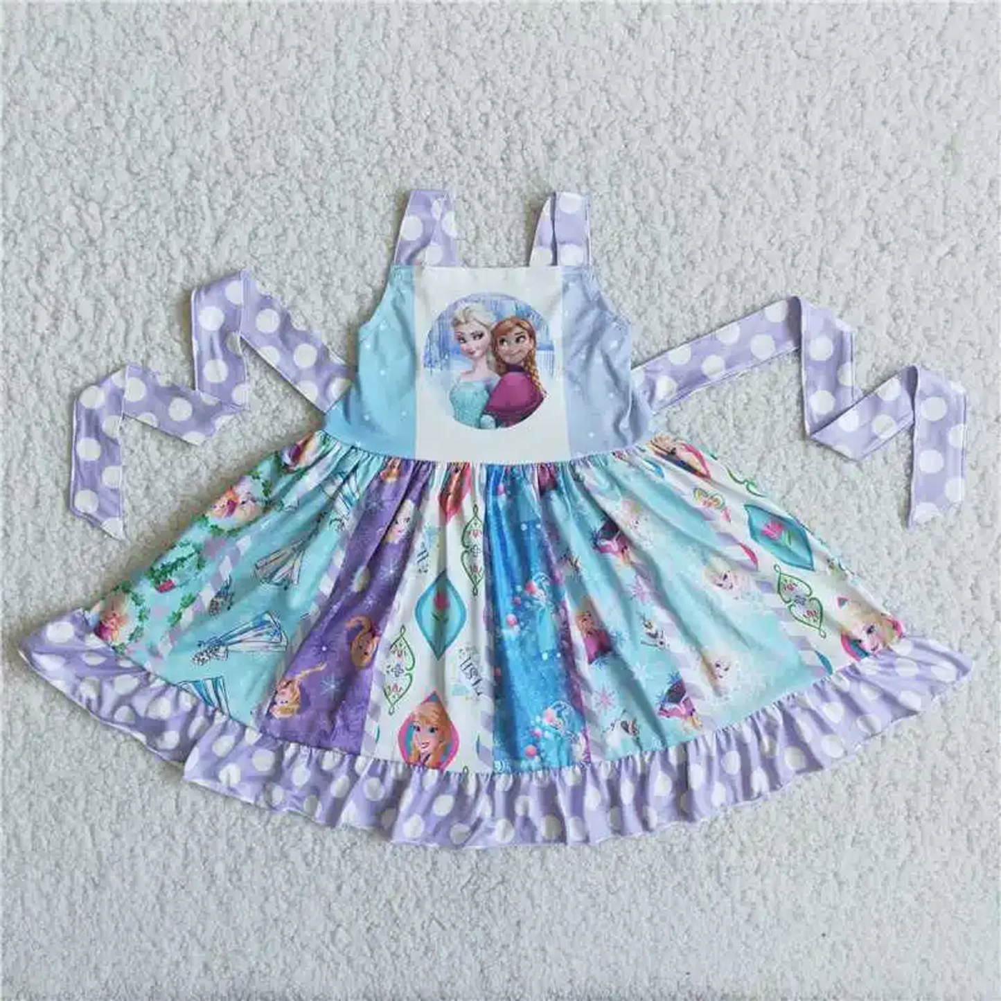 Blue & Purple Twirl Dress Short Sleeve