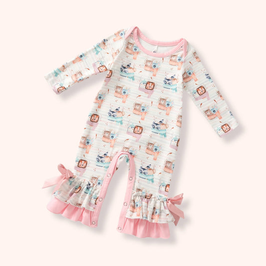 Pete + Lucy Cozy Critters Long Sleeve Romper