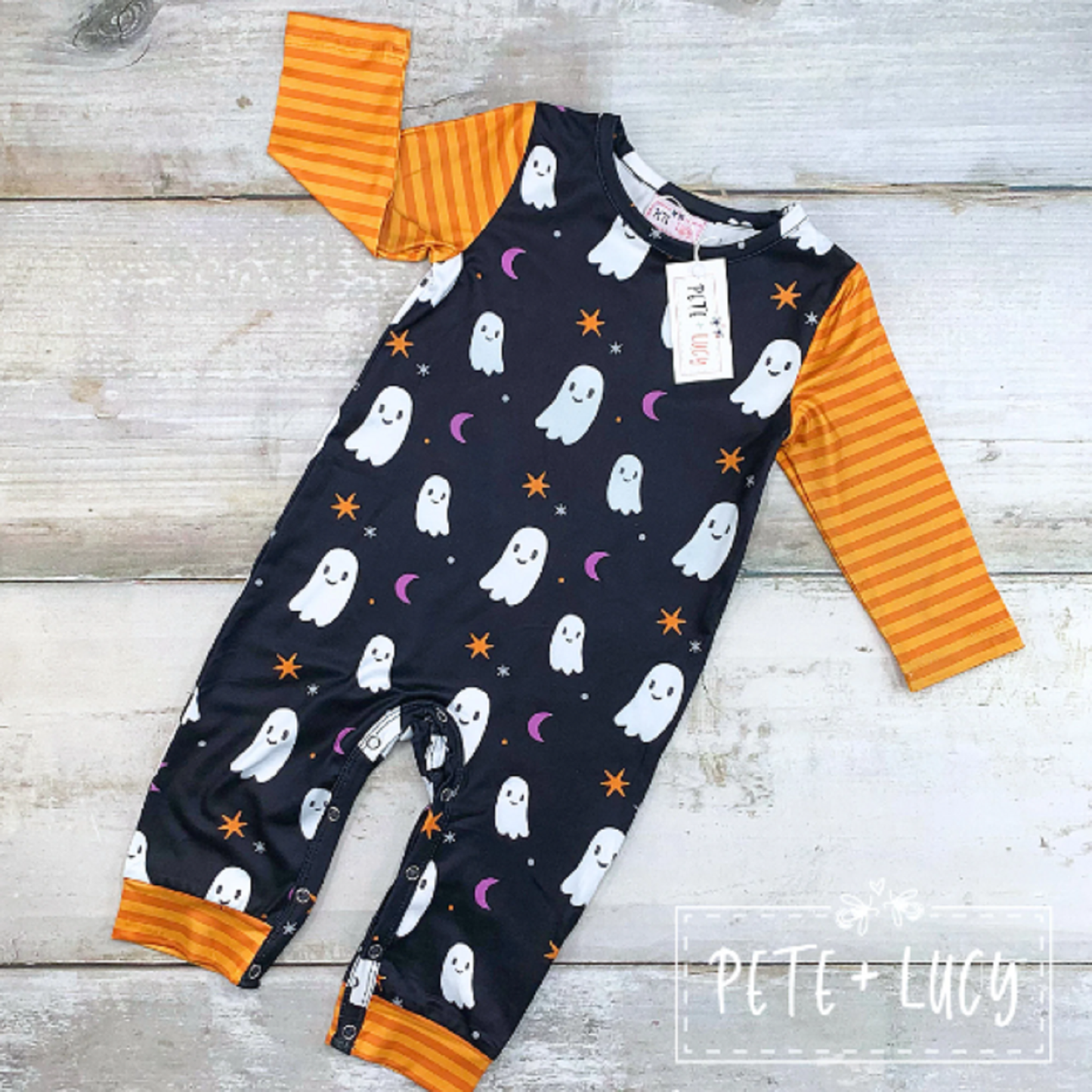 Pete + Lucy Happy Ghost Romper